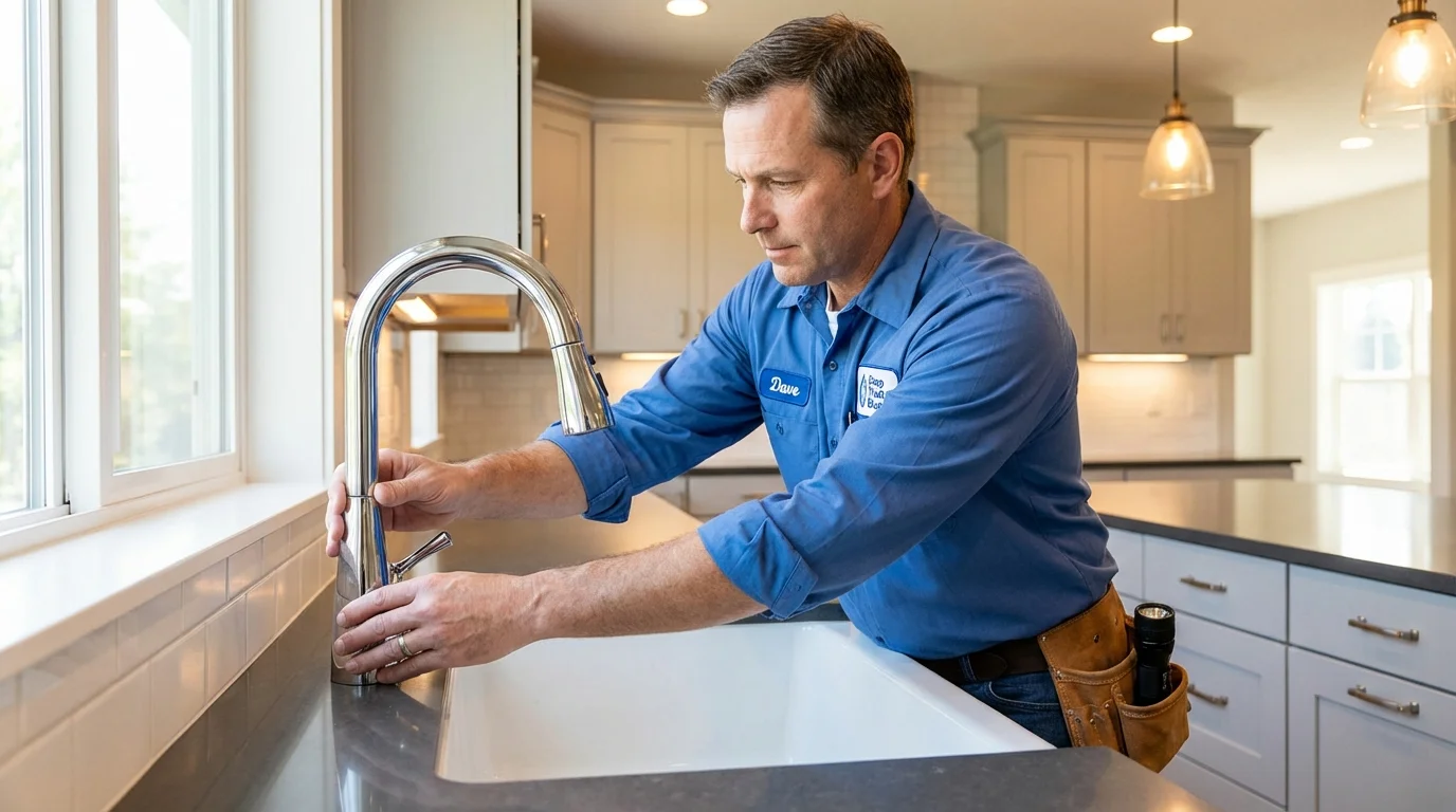Kitchen faucet installation by Johns Plumbing LLC in Teutopolis